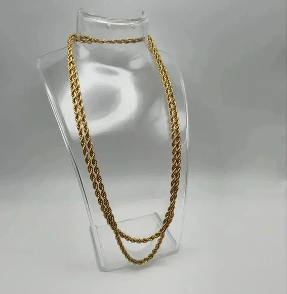 ROPE NECKLACE .39 Grams Gold Tone 19" - Picture 1 of 4